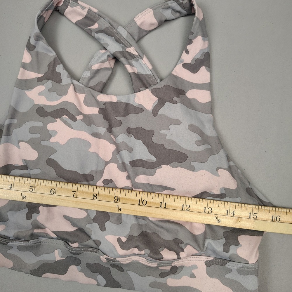 Fabletics Sports Bra Womens XL Pink Camo‎ High Neck Crisscross Back Camouflage - Picture 4 of 6